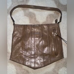 HOBO Brownish Gray Leather Shoulder Bag